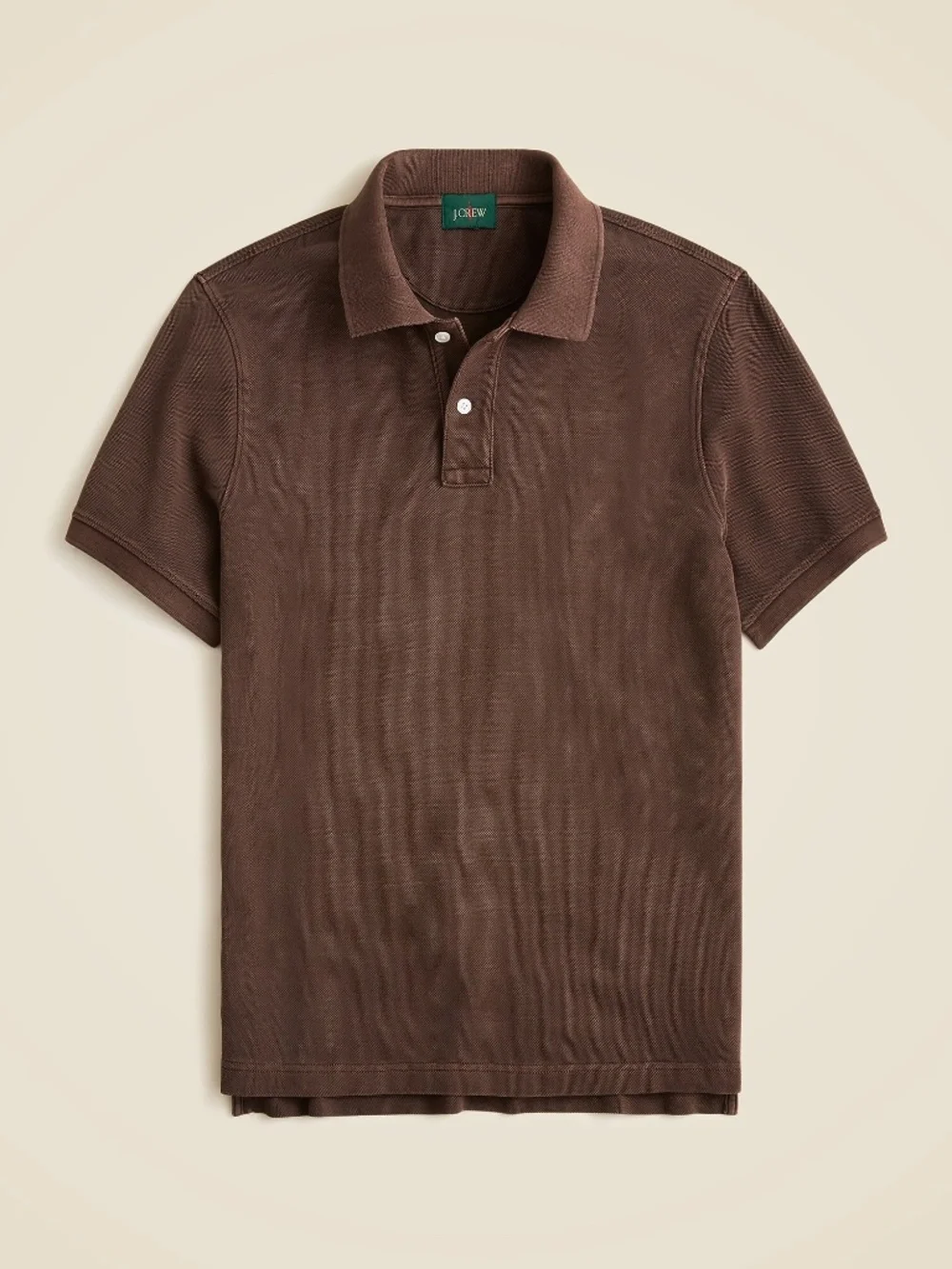 New JCREW Size XL Washed Piqué Polo Shirt in Brown $79 BZ308